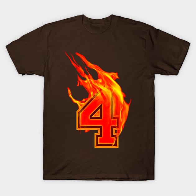 Burning Hot Sports Letter 4 T-Shirt by Adatude